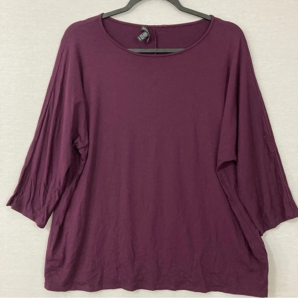 Eileen Fisher Purple Round Neck Soft Stretch Casual Top size Medium